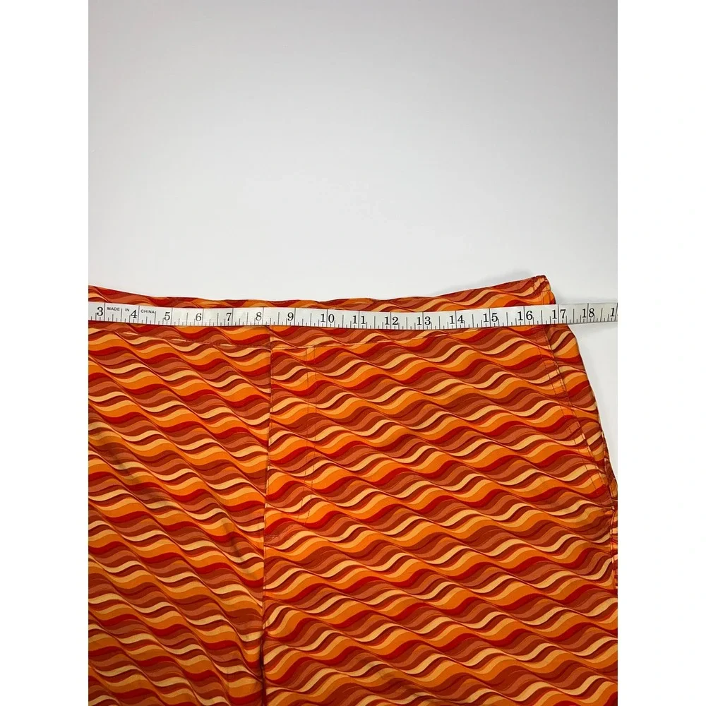 Fair Harbor Sextant Trunk Mens 34 Orange Retro Wave BreezeKnit Liner Swim Shorts